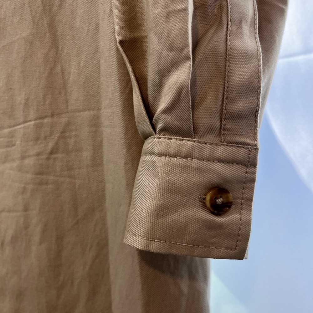 Banana Republic Utility Shift Dress Cargo Safari Tan Twill Shirt Minimalist Med - Picture 5 of 10